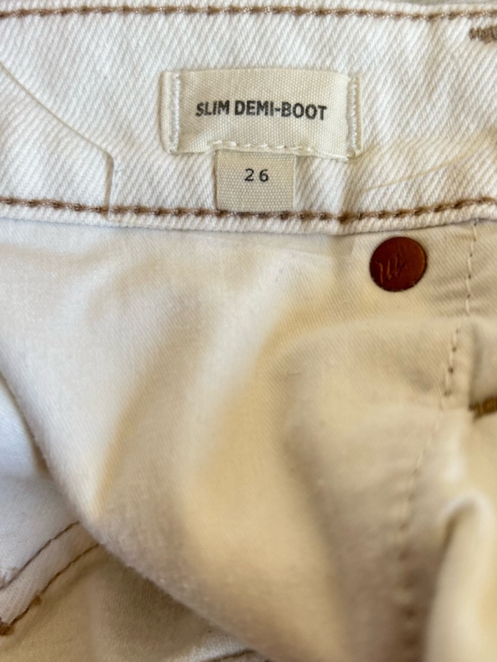 Madewell Cream Denim Jeans - Picture 4 of 12